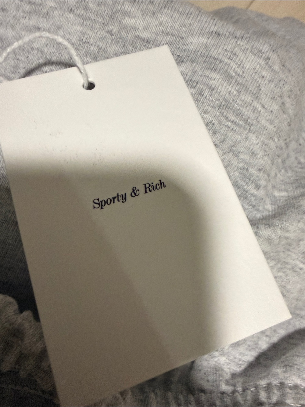 Sporty & Rich Light Gray Shorts with Green 'California' Logo - Picture 4 of 10